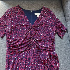 MICHAEL Michael dress with Heart Pattern - Navy and Pink